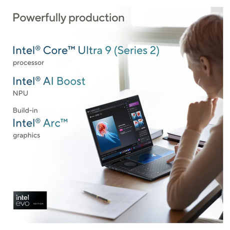 ASUS Zenbook Duo Intel Core Ultra 9 285H Processor, 32 GB RAM, 2TB PCIE G4 SSD, 14" OLED Touch Display, Windows 11 Home, English & Arabic Keyboard, GRAY, 1 Year Warranty | UX8406CA-PZ005W