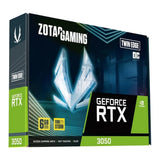 بطاقة رسومات Zotac Gaming GeForce RTX 3050 Twin Edge OC، ذاكرة GDDR6 بسعة 6 جيجابايت 96 بت، مخارج HDMI 2.1 و DP 2.1a، ناقل PCI Express 4.0، تردد المعالج 1477 ميجاهرتز، تردد الذاكرة 14 جيجابت في الثانية، ضمان سنة واحدة | ZT-A30510H-10L