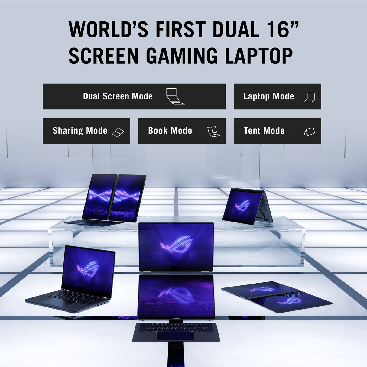 Asus ROG Zephyrus Duo 16 Laptop, Intel Core Ultra 9 386H Processor, 64GB RAM, 2TB SSD, RTX 5090 24GB Graphics, Dual 16" 3K OLED 120Hz Touch Displays, Windows 11 Home, 1-Zone RGB English & Arabic Keyboard, ROG Backpack, 1 Year Warranty | GX651AX-SR014W