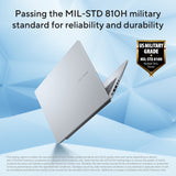 Asus Vivobook 14 Laptop, Intel Core Ultra 5 225H Processor, 16GB RAM, 512GB SSD, 14.0" WUXGA Display, Windows 11 Home, Cool Silver, Backlit English & Arabic Keyboard, 1 Year Warranty | X1407CA-LY148W